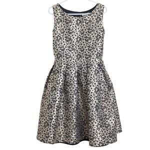 Fit & Flare Metallic Floral Formal Dress Girls Size 7/8